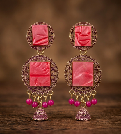 blushing jhumkas