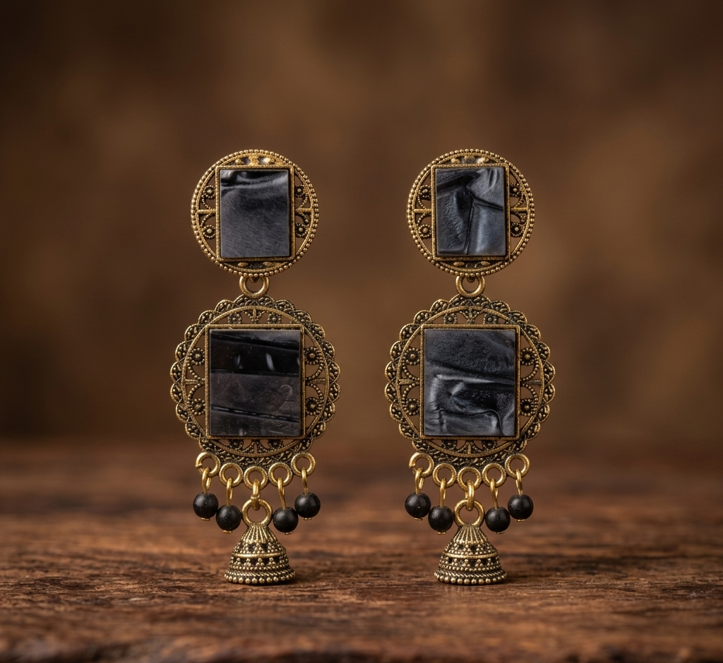 blushing jhumkas