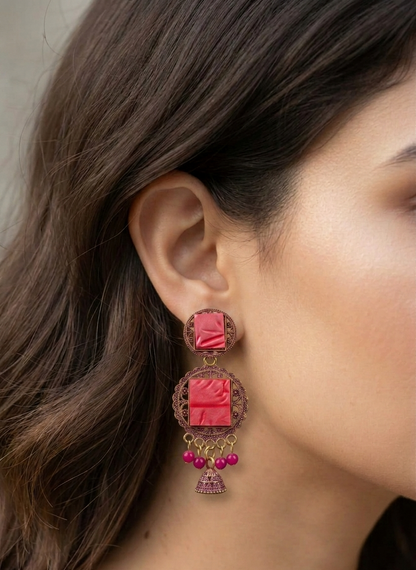 blushing jhumkas