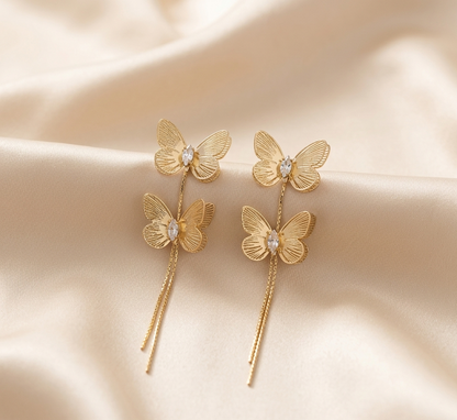 double butterfly earings