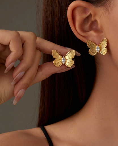 double butterfly earings