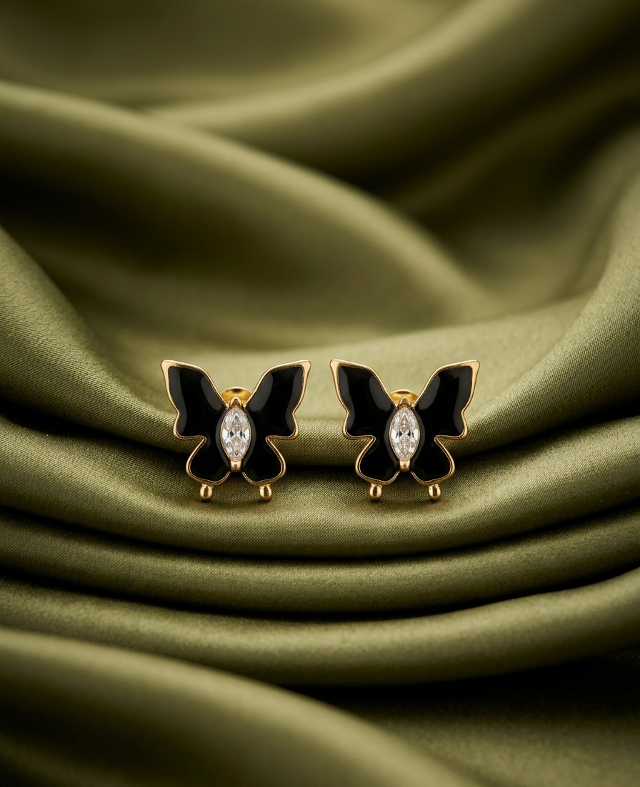 Noir Butterfly Studs