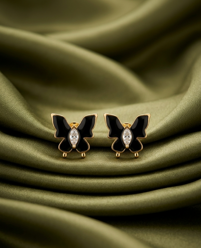 Noir Butterfly Studs