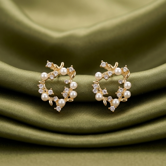 pearl wreath studs