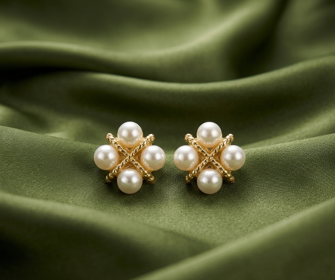 pearl cross studs