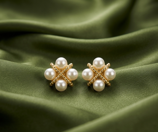 pearl cross studs