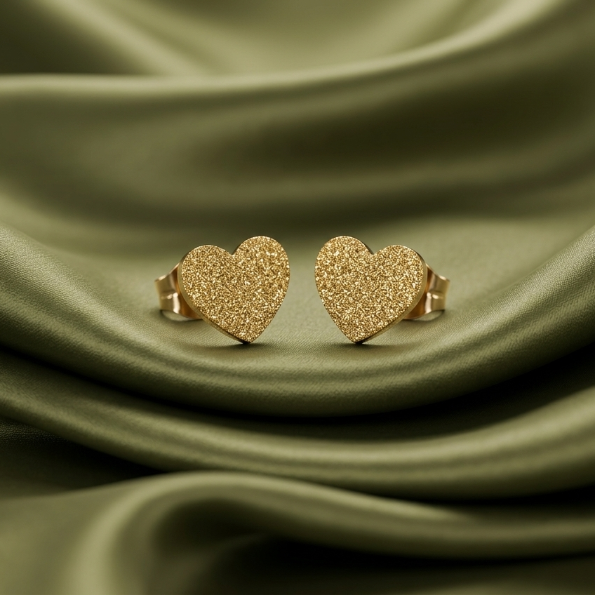 minimal heart studs