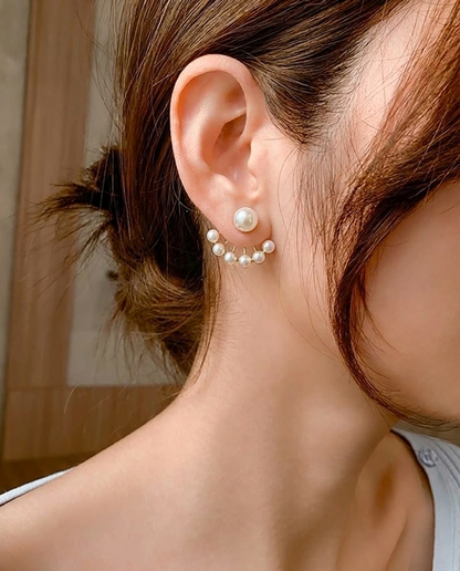 pearl fan arc earings