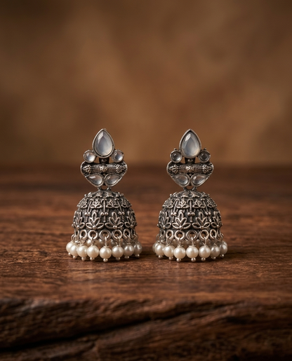 the midnight blossom jhumkas