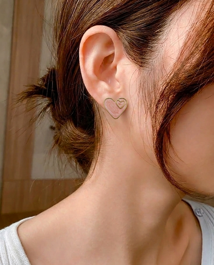 blush heart earings