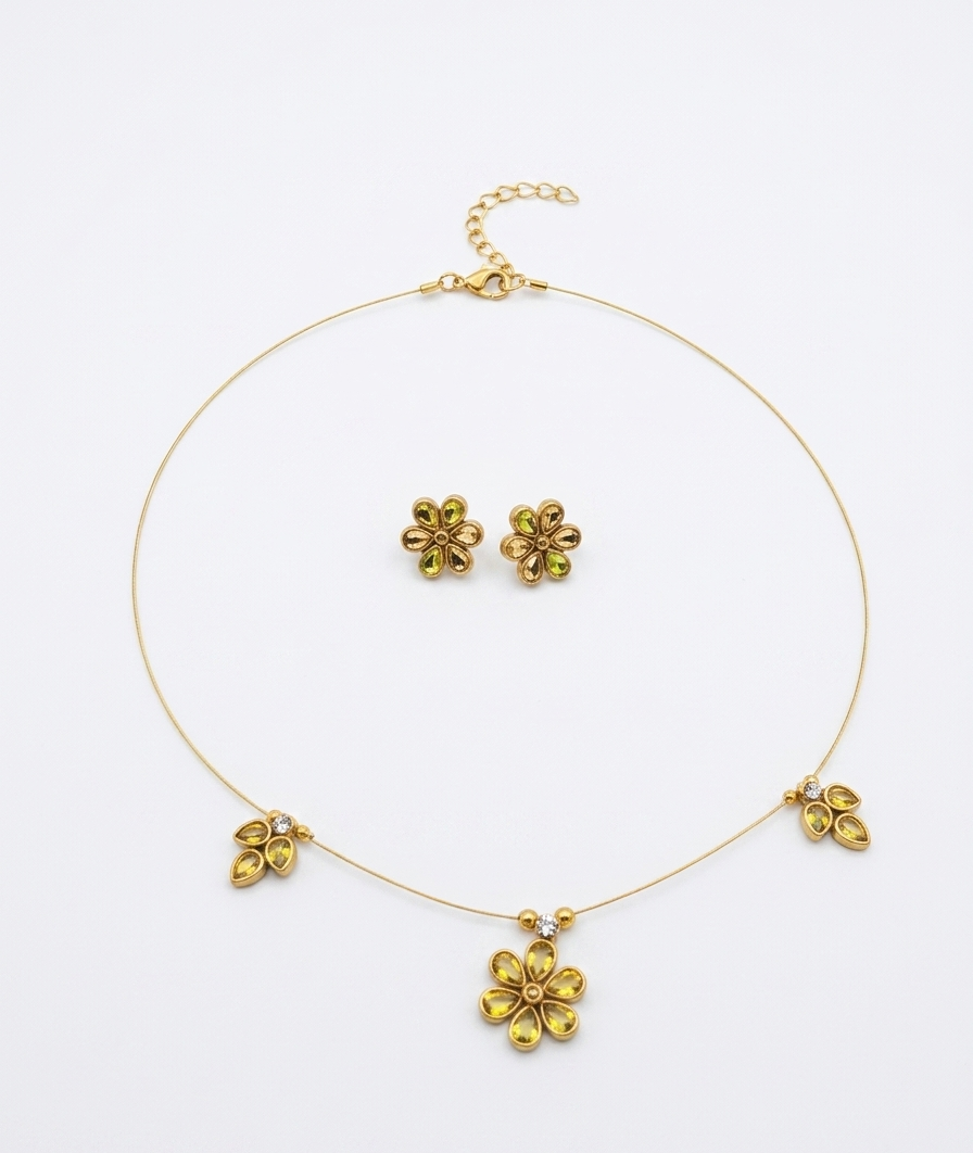 flower and leaf necklace