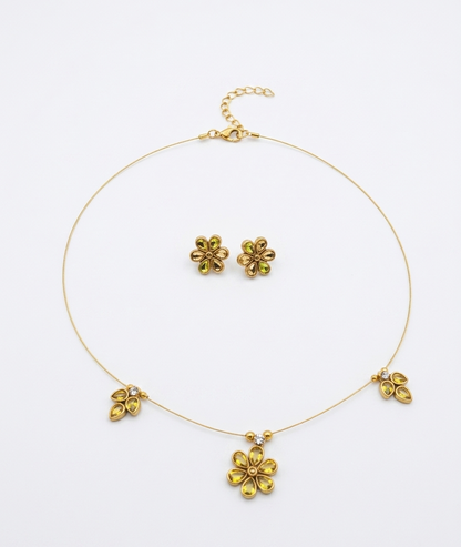 flower and leaf necklace