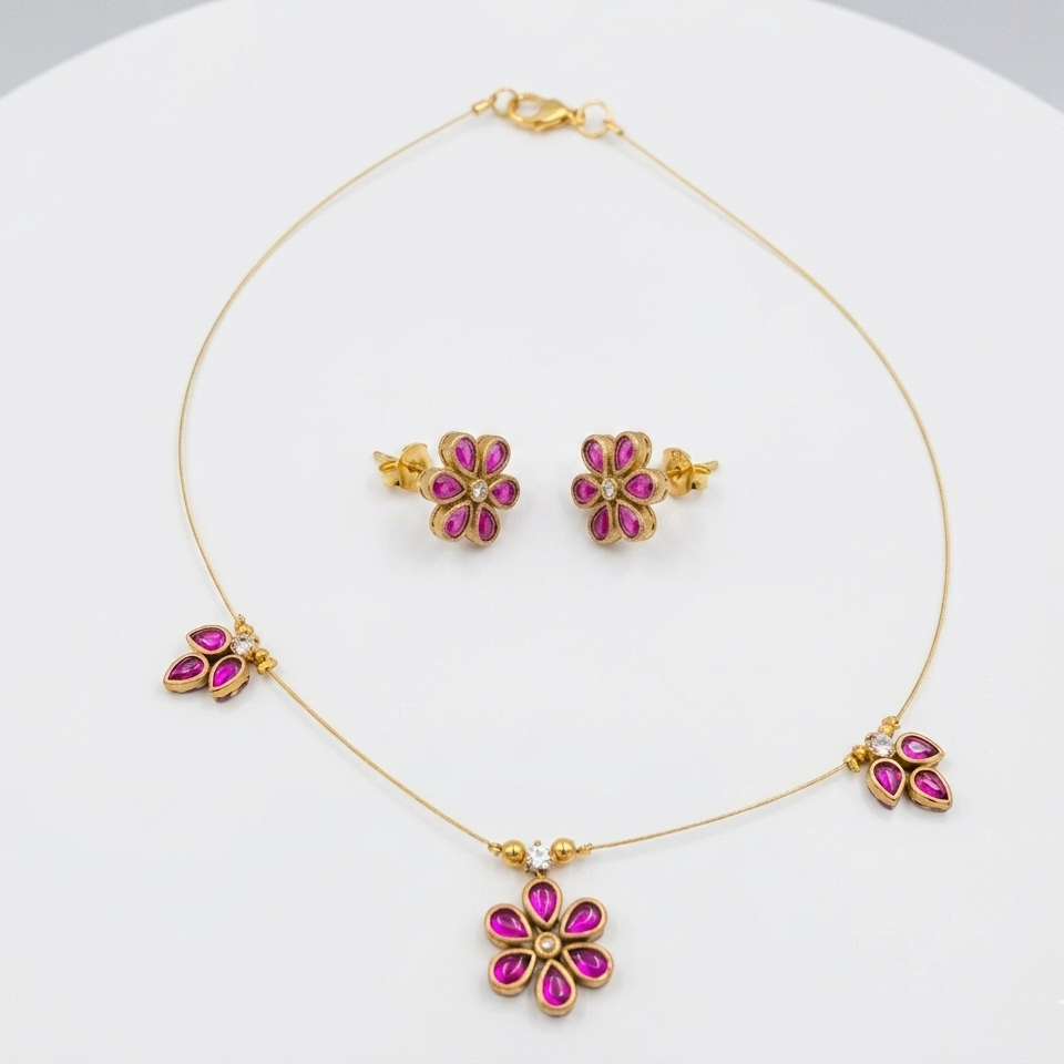 flower and leaf necklace