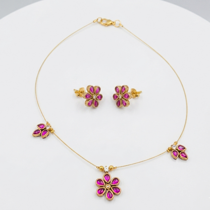 flower and leaf necklace