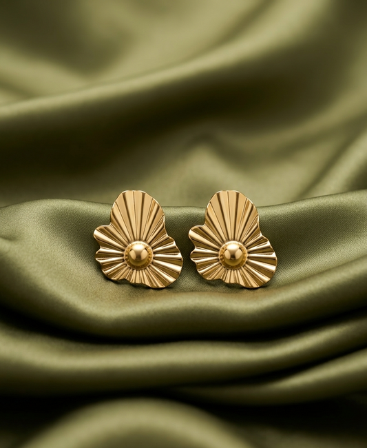 golden petal studs