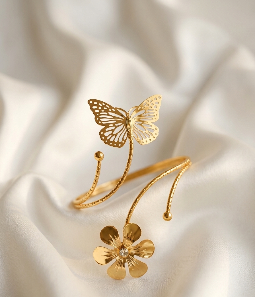 butterfly and flower armcuff