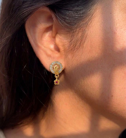 ruby halo dangles