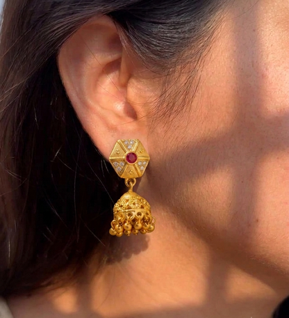 hexagonal jhumkis