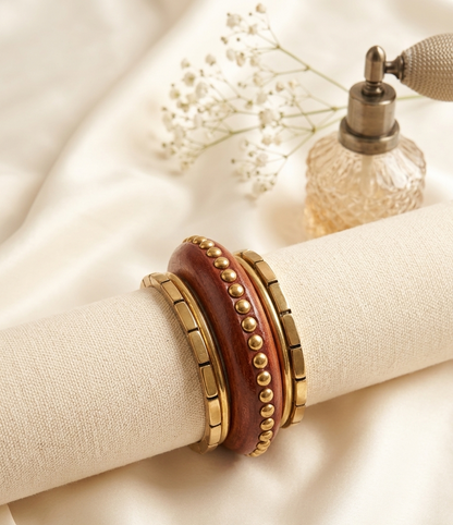 gilded grain wooden bangle
