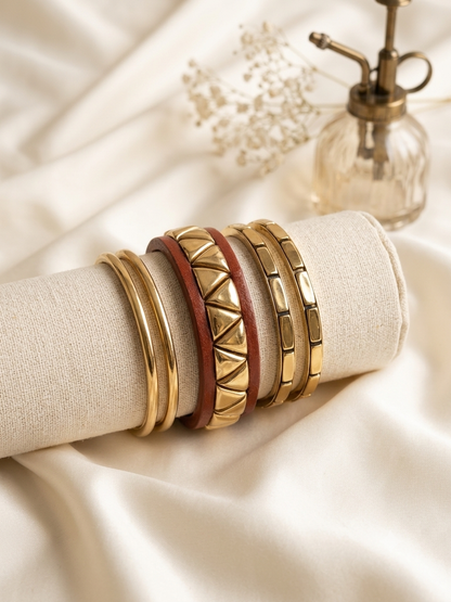 golden texture wooden bangle