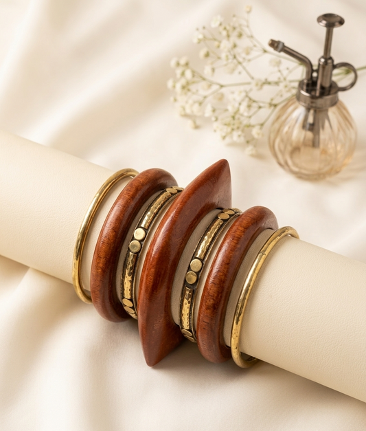 earth and ore wooden bangle