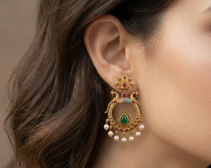 mayura mudra drops earings