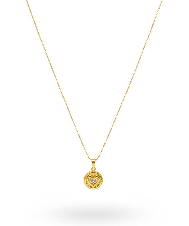 heart coin pendant necklace