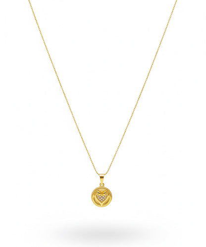 heart coin pendant necklace