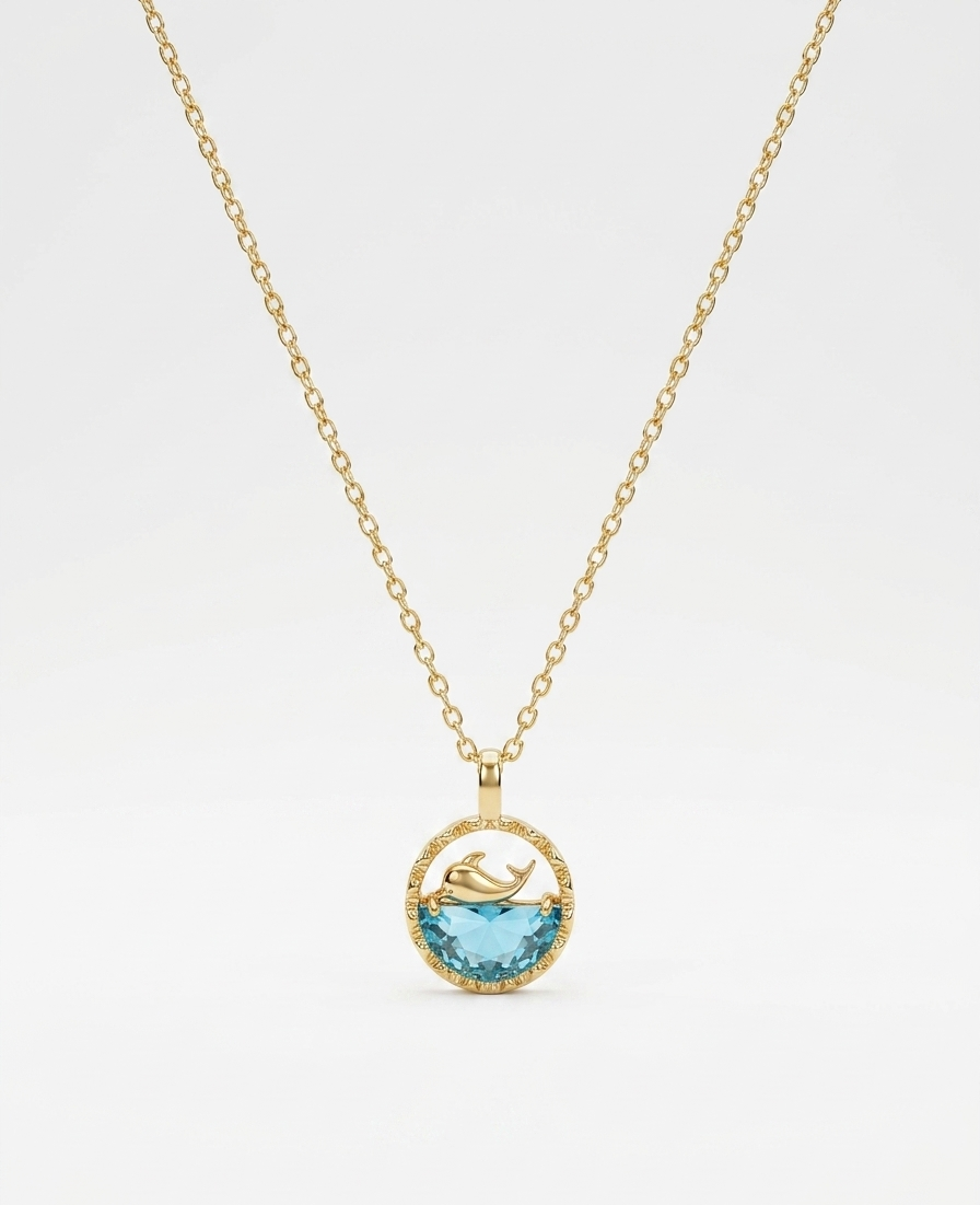 The Dolphin & Wave necklace