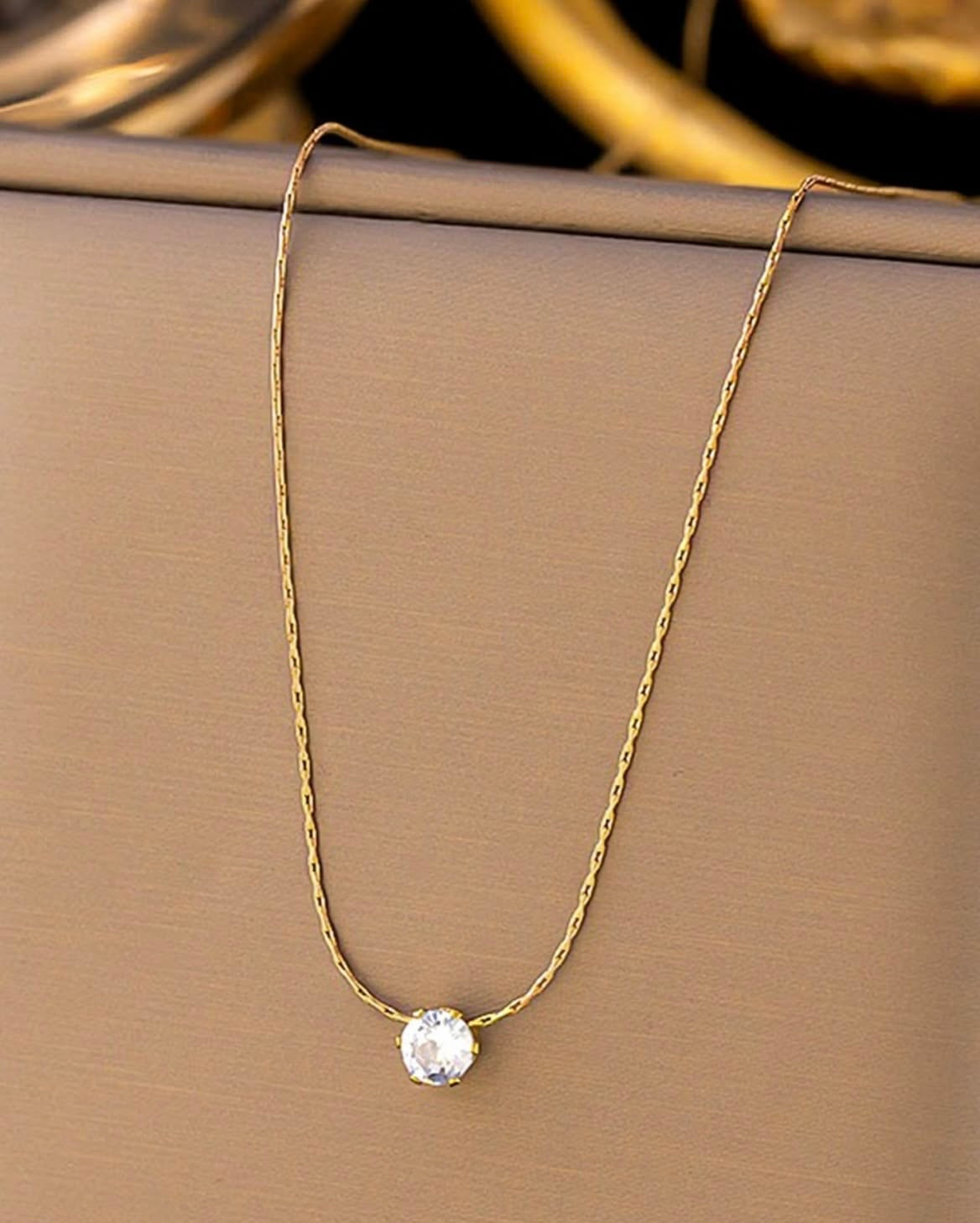 diamond circle zircon necklace