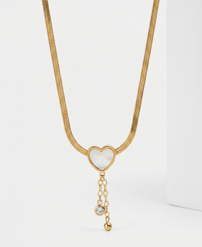 golden snake chain heart charm