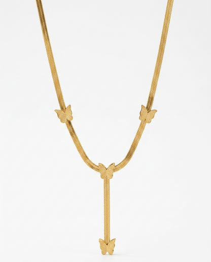 golden butterfly drip necklace