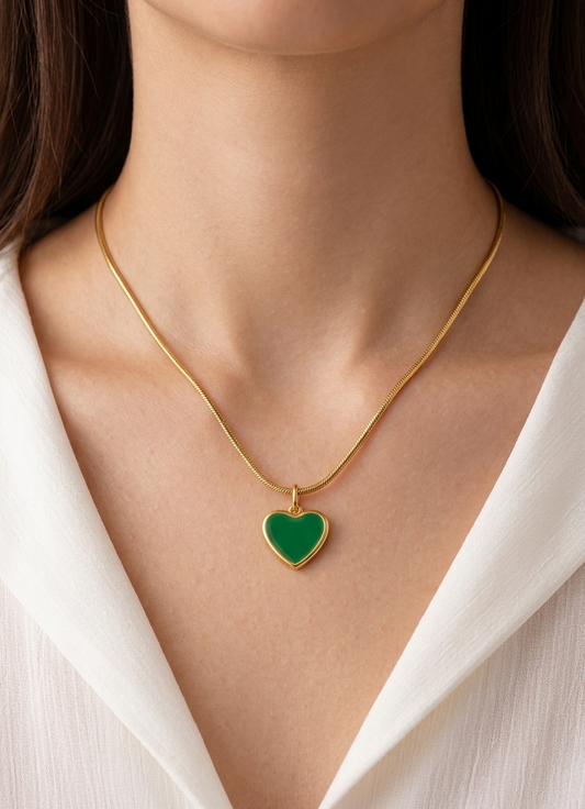 the emerald heart pendant