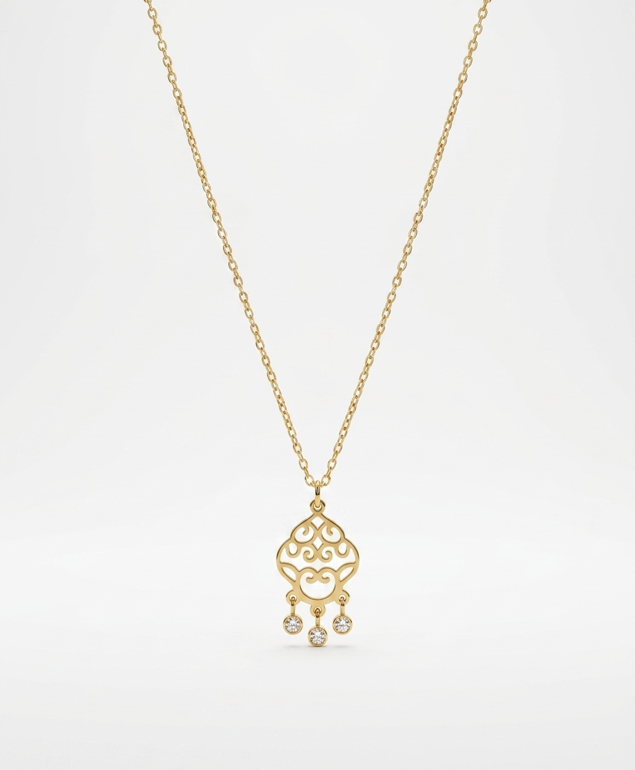 the filigree droplet necklace