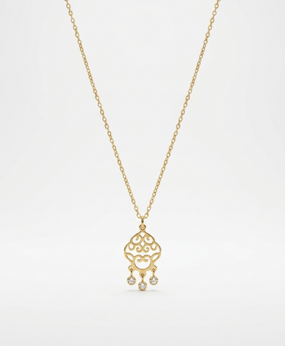 the filigree droplet necklace