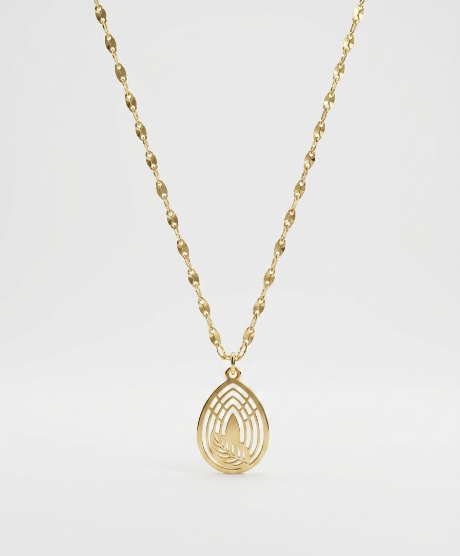 the gilded oval petal necklace
