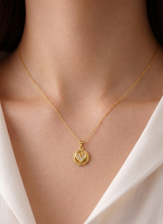 heart coin pendant necklace