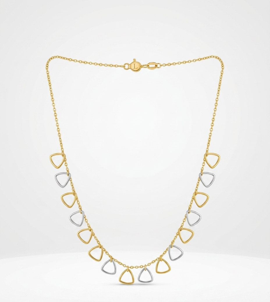 radiant dangle triangle necklace