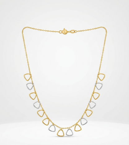 radiant dangle triangle necklace