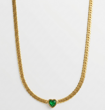 gold heart charm necklace