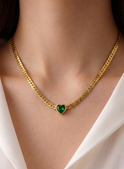 gold heart charm necklace
