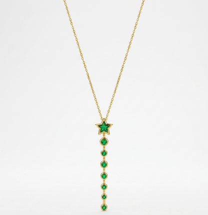 the emerald star drop necklace