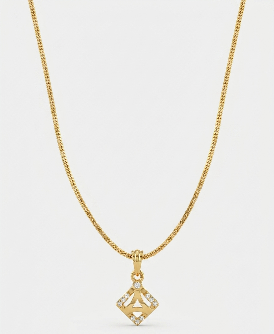 the geometric diamond pendant