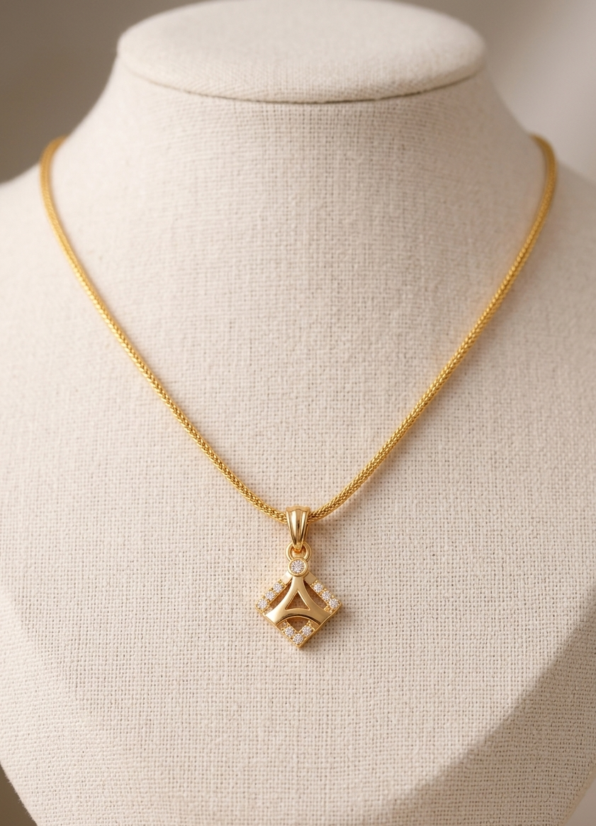 the geometric diamond pendant