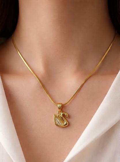 the simple swan necklace