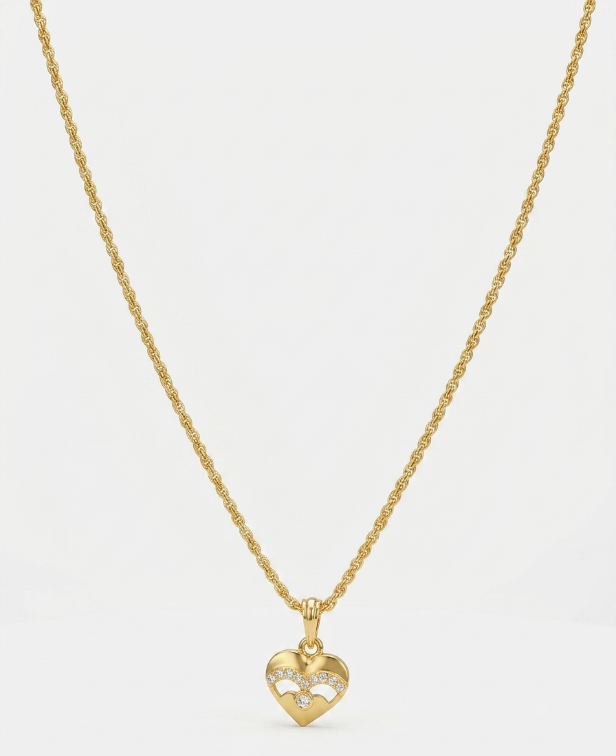 one gram gold heart chain necklace