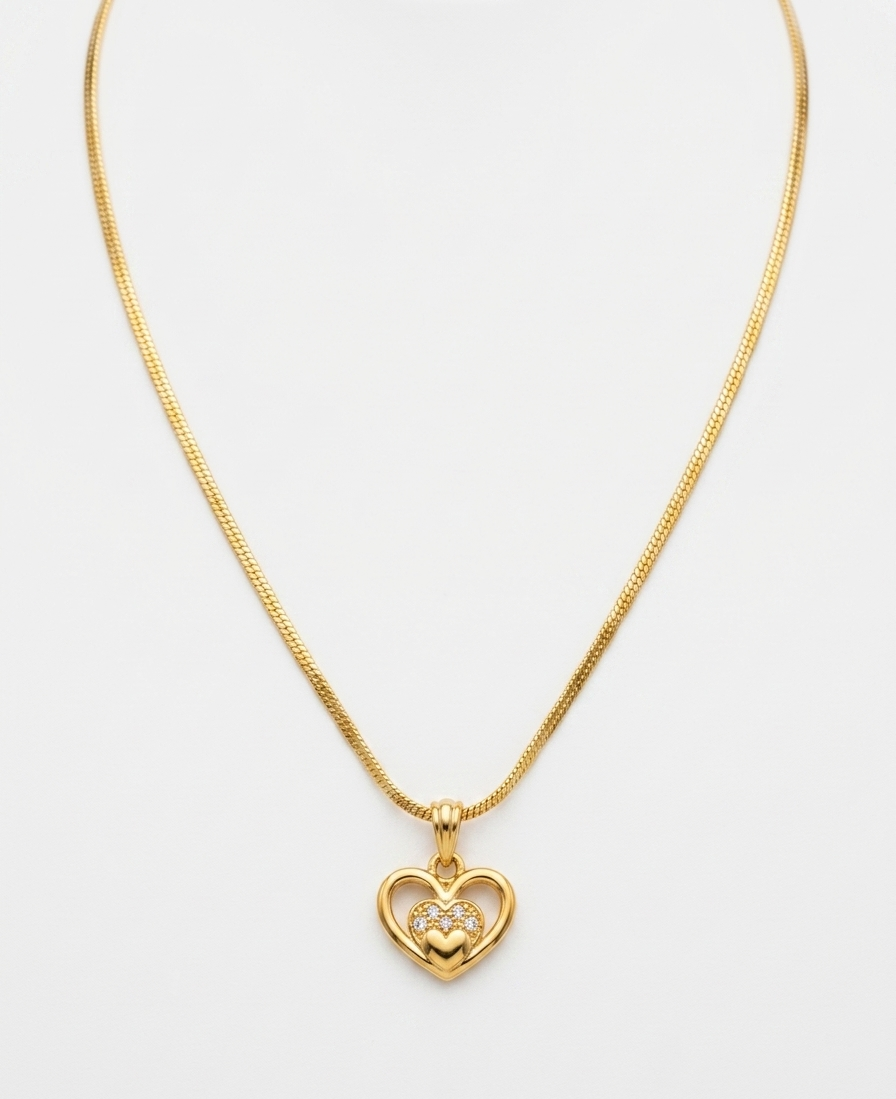 dual heart stone necklace