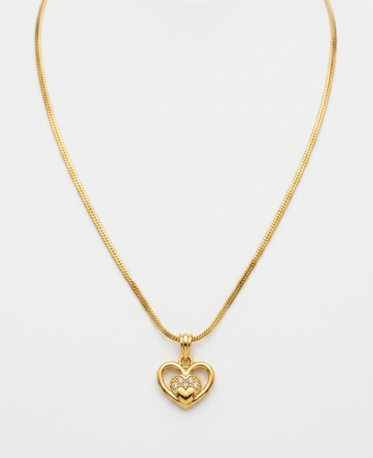 dual heart stone necklace