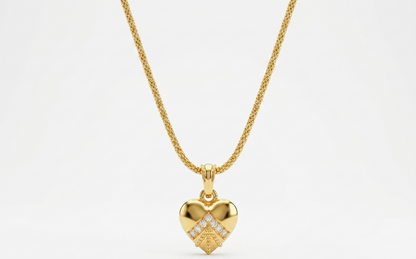 the diamond chevron heart pendant necklace