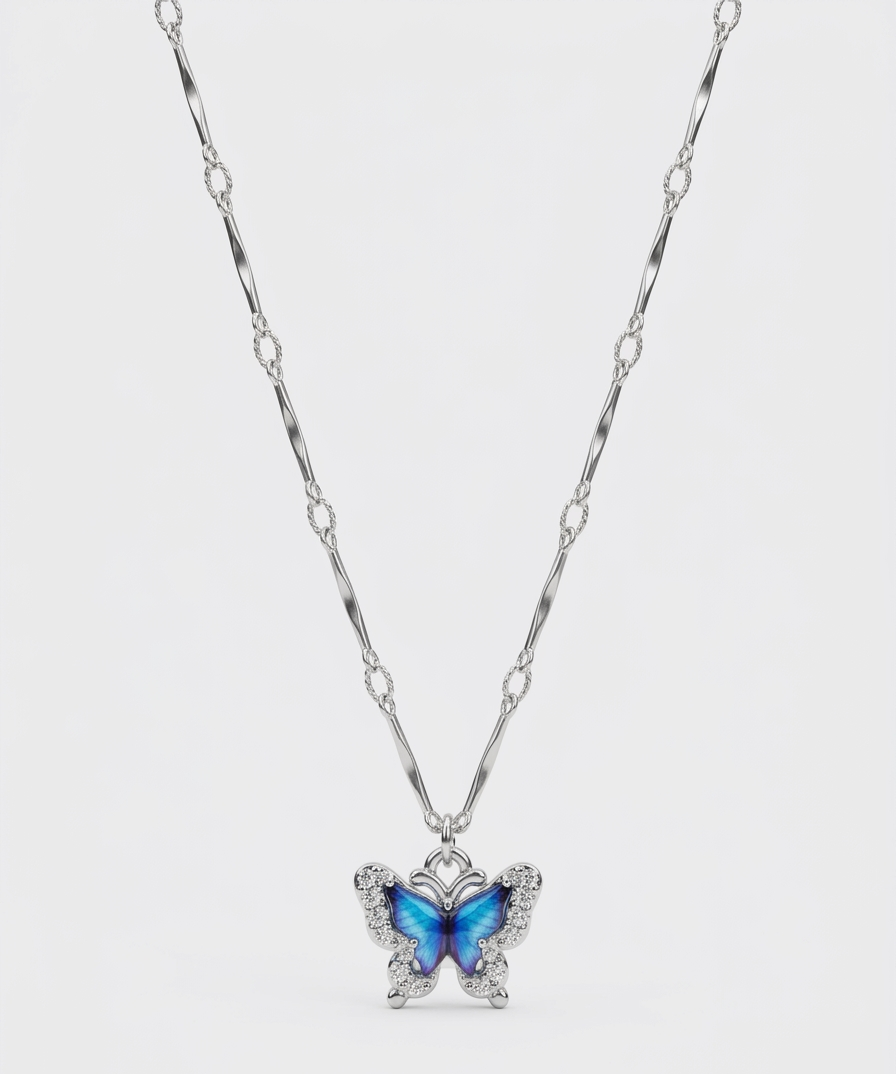 Azure Butterfly Necklace